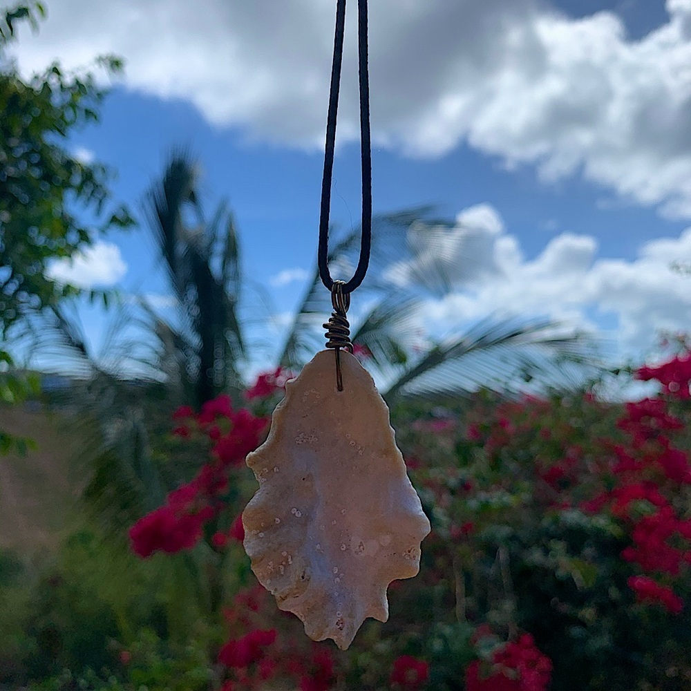 Funky wrapped shell necklace